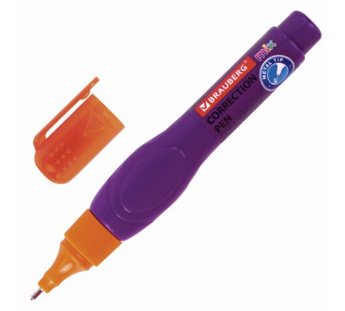 Ручка-корректор BRAUBERG MIX, 9 мл, металлический наконечник, ассорти, 229075