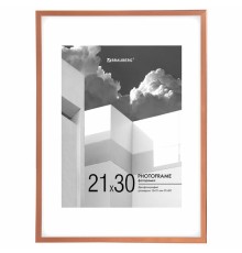 Рамка 21х30 см с паспарту 15х21 см небьющаяся, багет 5 мм, пластик, BRAUBERG 