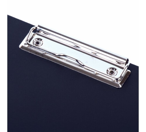 Папка-планшет STAFF, А4 (310х230 мм), с прижимом и крышкой, пластик, синяя, 0,5 мм, 229220