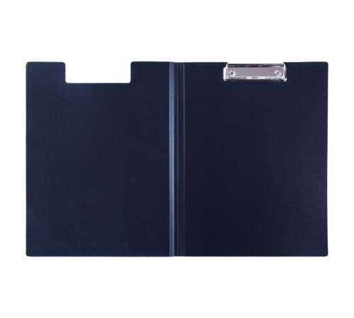 Папка-планшет STAFF, А4 (310х230 мм), с прижимом и крышкой, пластик, синяя, 0,5 мм, 229220