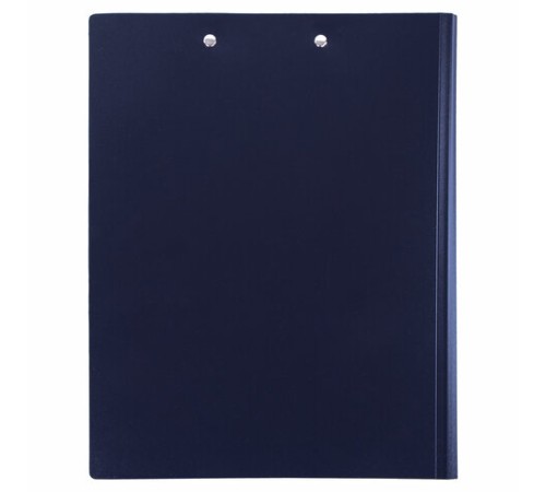 Папка-планшет STAFF, А4 (310х230 мм), с прижимом и крышкой, пластик, синяя, 0,5 мм, 229220