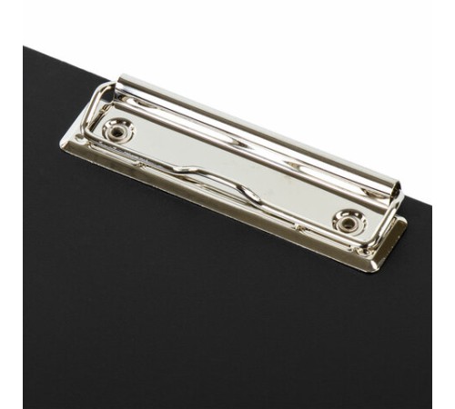 Папка-планшет STAFF, А4 (310х230 мм), с прижимом и крышкой, пластик, черная, 0,5 мм, 229221