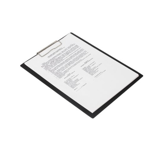 Доска-планшет STAFF с прижимом А4 (315х235 мм), пластик, 1 мм, черная, 229223