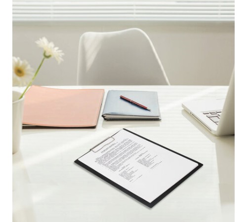 Доска-планшет STAFF с прижимом А4 (315х235 мм), пластик, 1 мм, черная, 229223