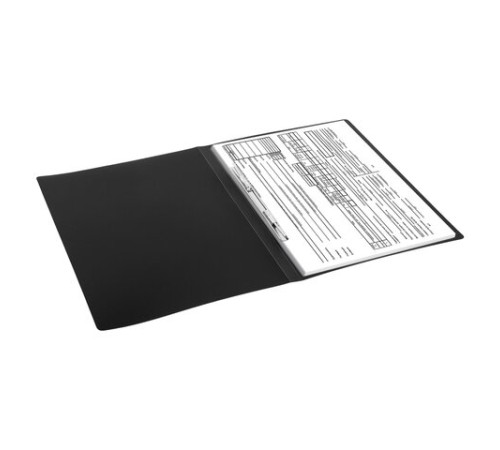 Папка с металлическим скоросшивателем STAFF, черная, до 100 листов, 0,5 мм, 229225