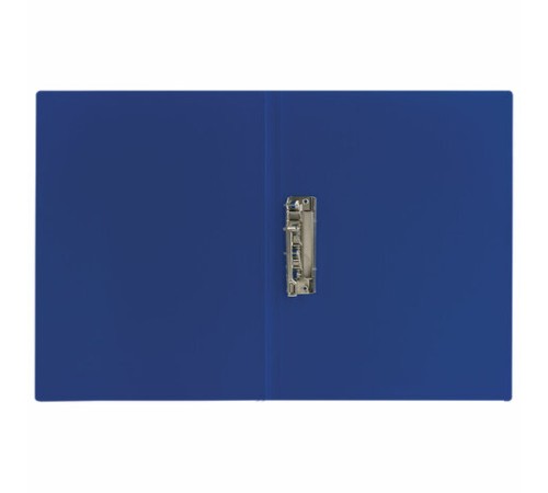 Папка с боковым металлическим прижимом STAFF, синяя, до 100 листов, 0,5 мм, 229232
