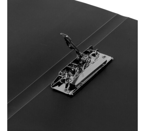 Папка с боковым металлическим прижимом STAFF, черная, до 100 листов, 0,5 мм, 229233