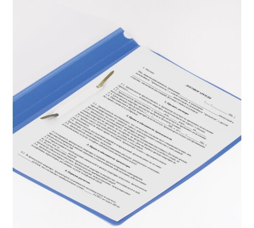 Скоросшиватель пластиковый STAFF, А4, 100/120 мкм, голубой, 229236