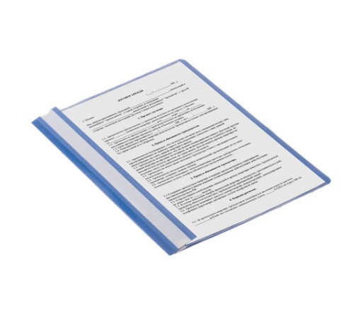 Скоросшиватель пластиковый STAFF, А4, 100/120 мкм, голубой, 229236