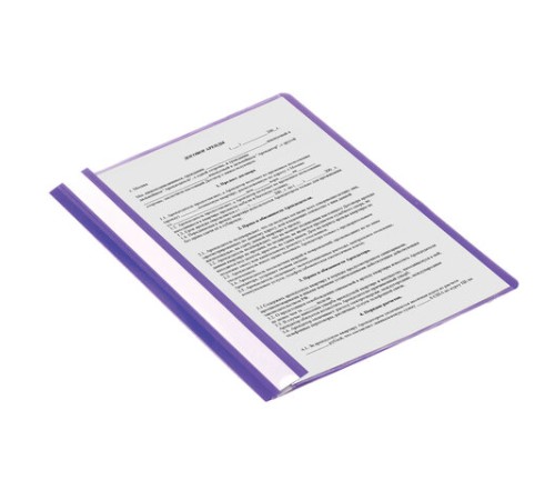 Скоросшиватель пластиковый STAFF, А4, 100/120 мкм, фиолетовый, 229237