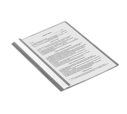 Скоросшиватель пластиковый STAFF, А4, 100/120 мкм, серый, 229238