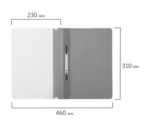 Скоросшиватель пластиковый STAFF, А4, 100/120 мкм, серый, 229238