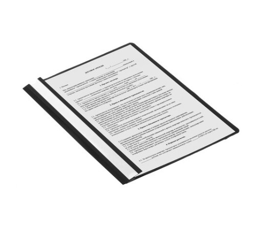 Скоросшиватель пластиковый STAFF, А4, 100/120 мкм, черный, 229239