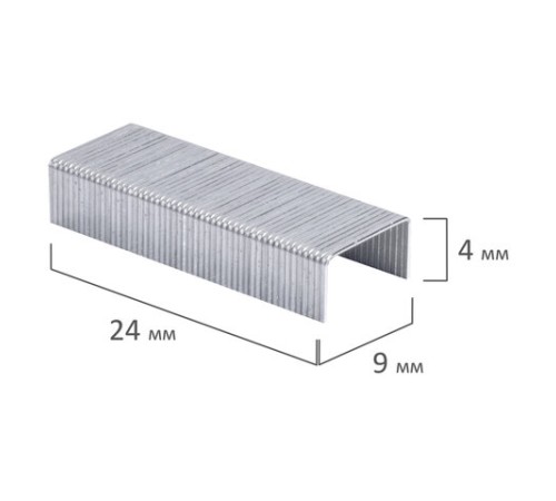 Скобы для степлера цинковое покрытие №10, 1000 штук, BRAUBERG 