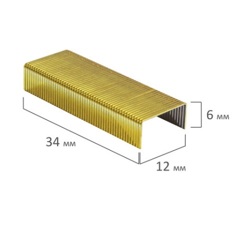 Скобы для степлера цветные №24/6, 1000 штук, BRAUBERG 