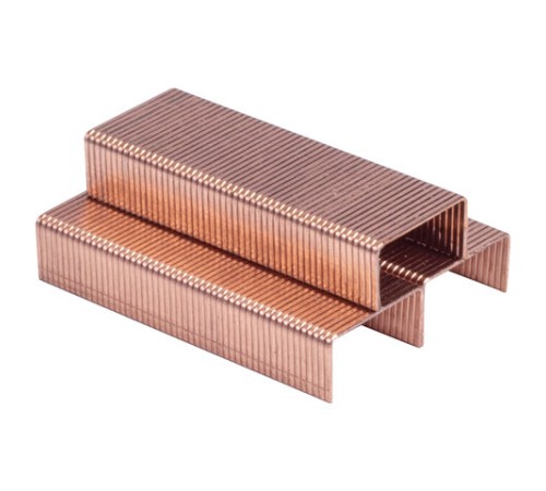 Скобы для степлера медное покрытие №10, 1000 штук, BRAUBERG 