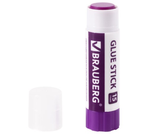 Клей-карандаш обесцвечивающийся BRAUBERG 15 г, 3 штуки на блистере, 229473