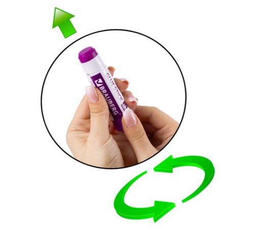 Клей-карандаш обесцвечивающийся BRAUBERG 15 г, 3 штуки на блистере, 229473