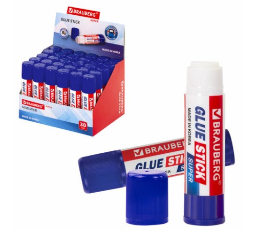 Клей-карандаш BRAUBERG SUPER, 8 г, ЮЖНАЯ КОРЕЯ, 229540