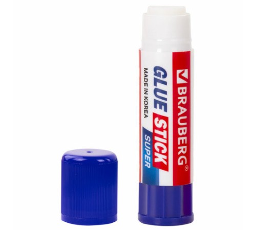 Клей-карандаш BRAUBERG SUPER, 15 г, ЮЖНАЯ КОРЕЯ, 229541