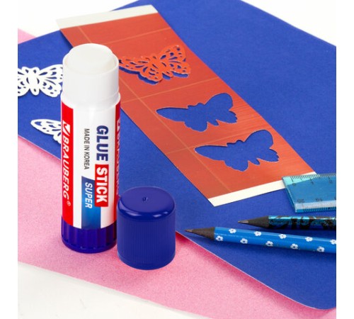 Клей-карандаш BRAUBERG SUPER, 15 г, ЮЖНАЯ КОРЕЯ, 229541