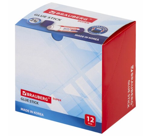 Клей-карандаш BRAUBERG SUPER, 21 г, ЮЖНАЯ КОРЕЯ, 229542