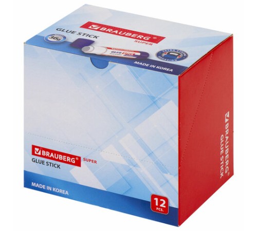 Клей-карандаш BRAUBERG SUPER, 36 г, ЮЖНАЯ КОРЕЯ, 229543