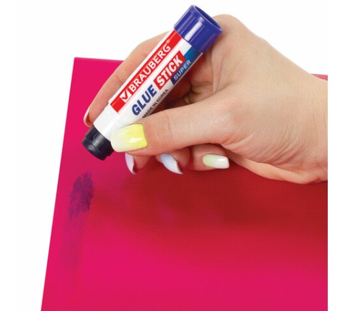 Клей-карандаш BRAUBERG SUPER, 8 г, обесцвечивающийся после высыхания, ЮЖНАЯ КОРЕЯ, 229544