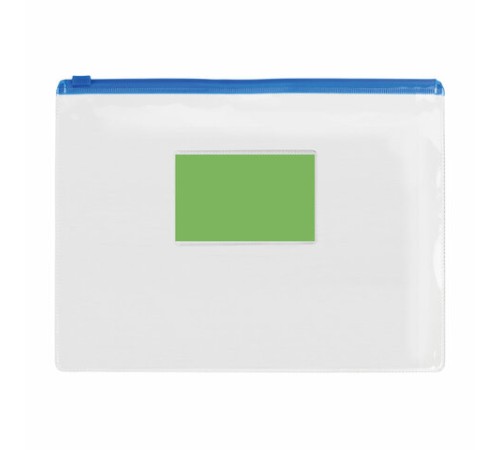 Папка-конверт на молнии МАЛОГО ФОРМАТА (240х175 мм), А5, карман для визиток, прозрачная, 0,12 мм, STAFF, 229548