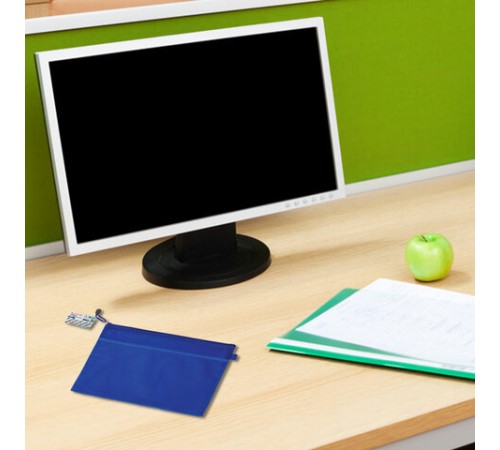 Папка-конверт на молнии МАЛОГО ФОРМАТА (240х175 мм) А5, 2 отделения, ПВХ, BRAUBERG 