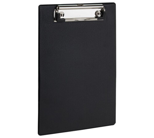 Доска-планшет МАЛЫЙ ФОРМАТ (158х230 мм), А5, STAFF, с прижимом, картон/ПВХ, ЧЕРНАЯ, 229556