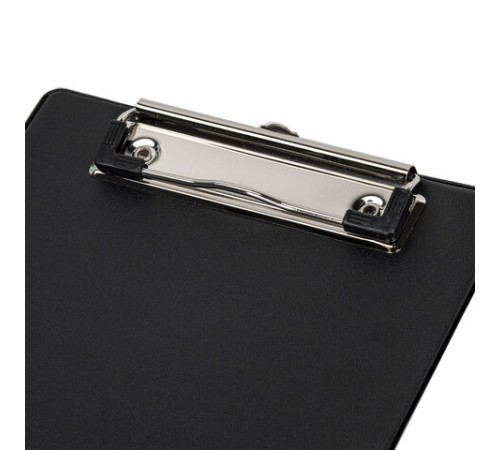 Доска-планшет МАЛЫЙ ФОРМАТ (158х230 мм), А5, STAFF, с прижимом, картон/ПВХ, ЧЕРНАЯ, 229556