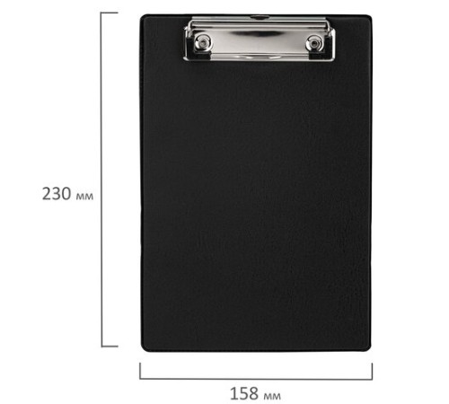 Доска-планшет МАЛЫЙ ФОРМАТ (158х230 мм), А5, STAFF, с прижимом, картон/ПВХ, ЧЕРНАЯ, 229556