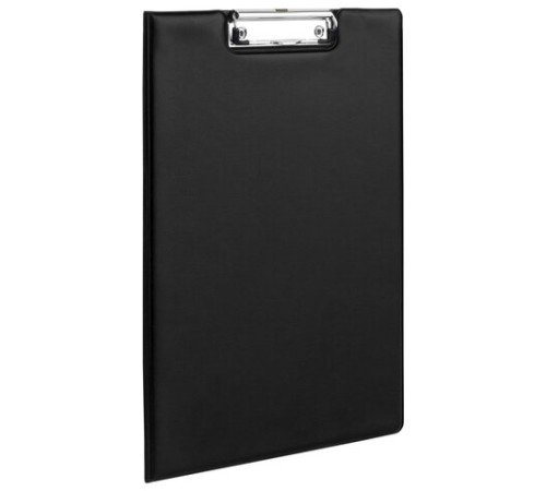 Папка-планшет STAFF, А4 (318х228 мм), с прижимом и крышкой, картон/ПВХ, ЧЕРНАЯ, 229557