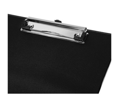 Папка-планшет STAFF, А4 (318х228 мм), с прижимом и крышкой, картон/ПВХ, ЧЕРНАЯ, 229557