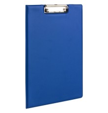Папка-планшет STAFF, А4 (318х228 мм), с прижимом и крышкой, картон/ПВХ, СИНЯЯ, 229558