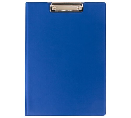 Папка-планшет STAFF, А4 (318х228 мм), с прижимом и крышкой, картон/ПВХ, СИНЯЯ, 229558