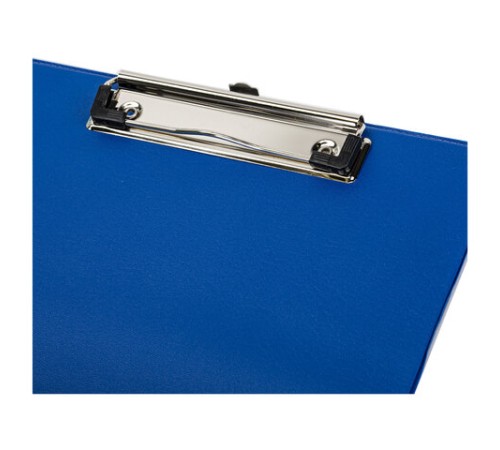 Папка-планшет STAFF, А4 (318х228 мм), с прижимом и крышкой, картон/ПВХ, СИНЯЯ, 229558