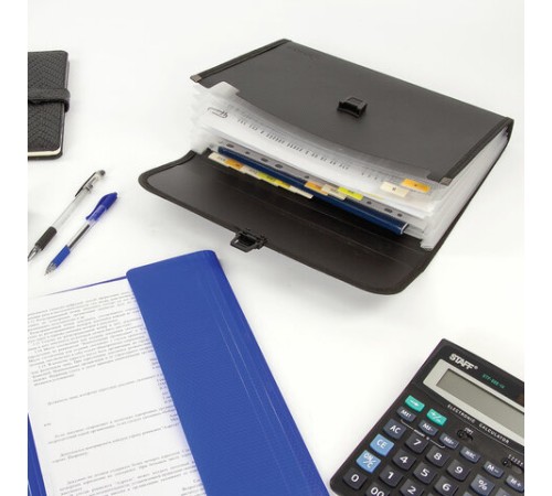 Папка для бумаг и документов с замком и 13 отделениями BRAUBERG 