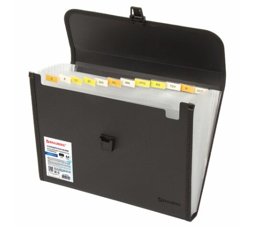 Папка для бумаг и документов с замком и 13 отделениями BRAUBERG 