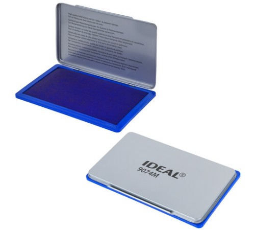 Штемпельная подушка TRODAT IDEAL, 160х90 мм, металлический корпус, синяя, 9074Мс, 153127