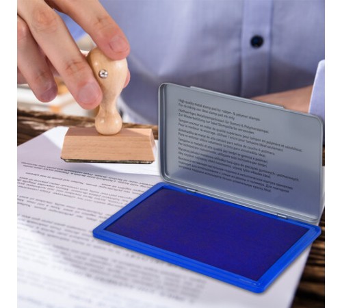 Штемпельная подушка TRODAT IDEAL, 160х90 мм, металлический корпус, синяя, 9074Мс, 153127