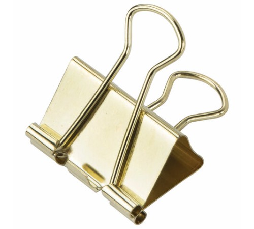 Зажимы для бумаг BRAUBERG EXTRA, КОМПЛЕКТ 12 шт., 32 мм, на 140 л., золотистые, европодвес, 229587