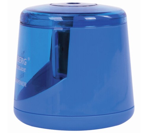 Точилка электрическая BRAUBERG DOUBLE BLADE BLUE, двойное лезвие, питание от 2 батареек AA, 229605