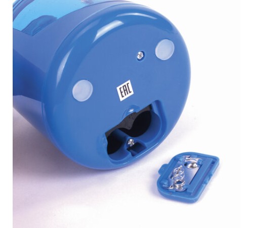 Точилка электрическая BRAUBERG DOUBLE BLADE BLUE, двойное лезвие, питание от 2 батареек AA, 229605