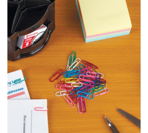 Набор BRAUBERG, скрепки цветные 28 мм/100 шт., кнопки канцелярские 100 шт., силовые кнопки 50 шт., 229675