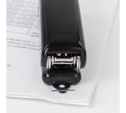 Степлер №10 ОФИСМАГ, до 12 листов, с антистеплером, черный, 229690