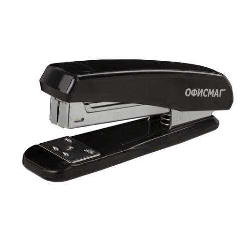 Степлер №24/6, 26/6 ОФИСМАГ, до 25 листов, черный, 229691