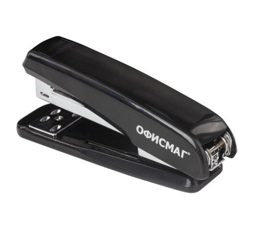Степлер №24/6, 26/6 ОФИСМАГ, до 25 листов, черный, 229691