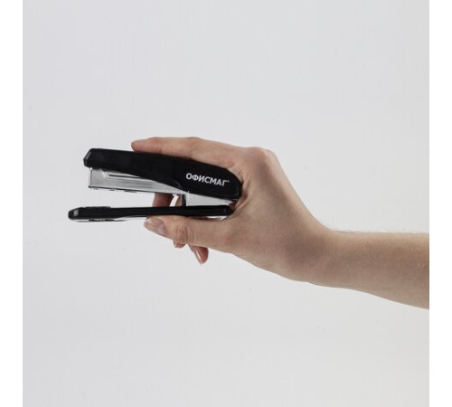 Степлер №24/6, 26/6 ОФИСМАГ, до 25 листов, черный, 229691